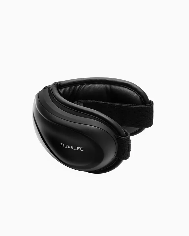 Black Flowpression Goggles featuring a matte exterior and soft padded interior for eye compression therapy.